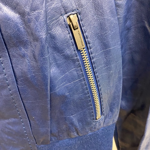 BCBGMaxAzria Blue Leather Jacket - Picture 3 of 5